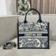 디올 Dior Small Dior Book Tote Blue Reverse 26.5cm
