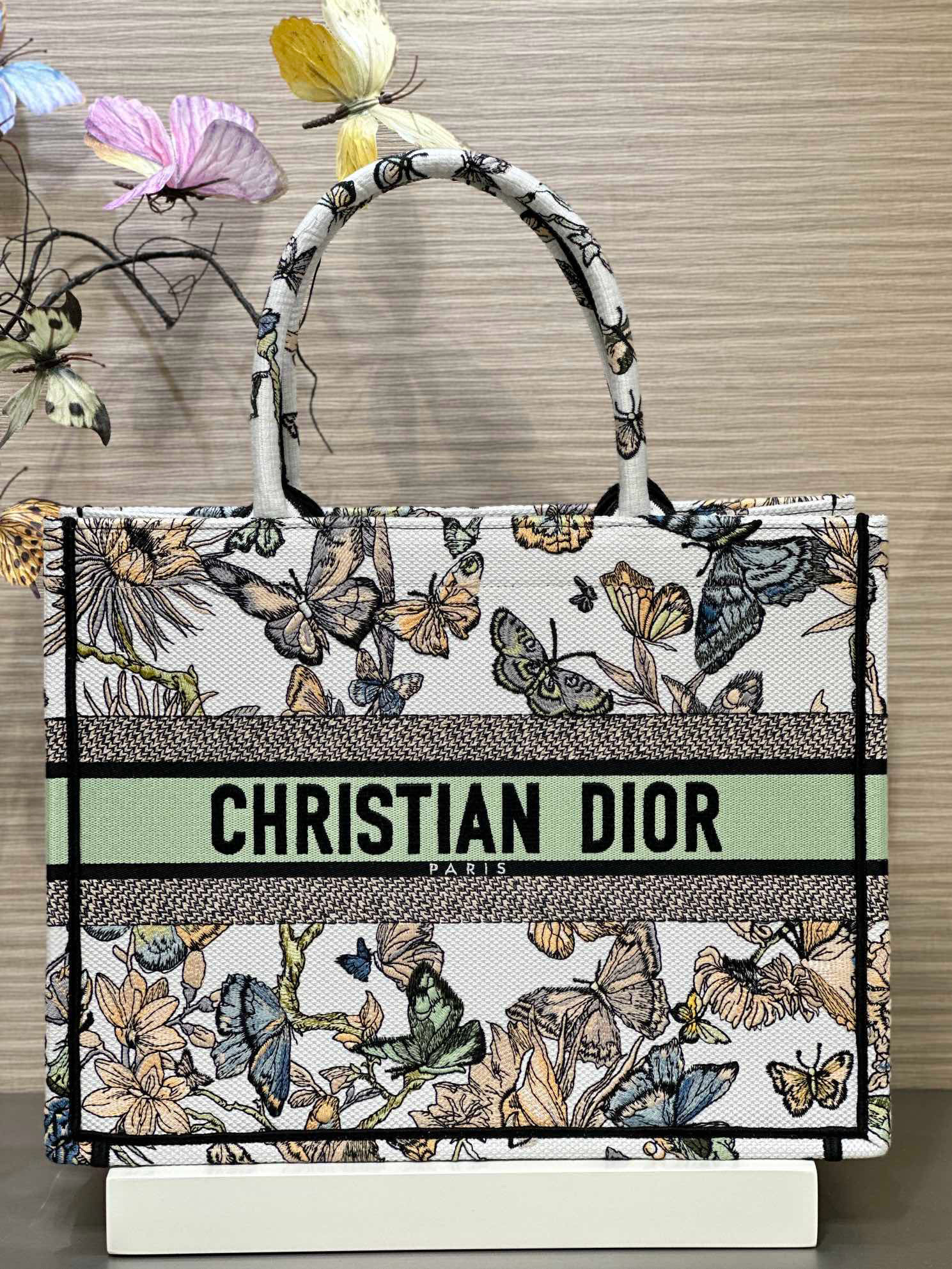 디올 Dior Medium Dior Book Tote Green butterfly 36.5cm