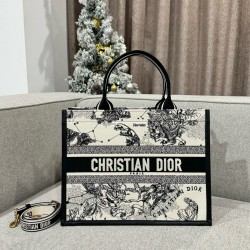 디올 Dior Medium Dior Book Tote Black 36.5cm