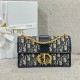 디올 Dior 30 Montaigne East-West Bag with Chain Oblique Jacquard Blue 21cm