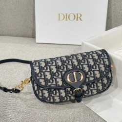 디올 Dior Bobby Bag Oblique Jacquard Blue 21cm