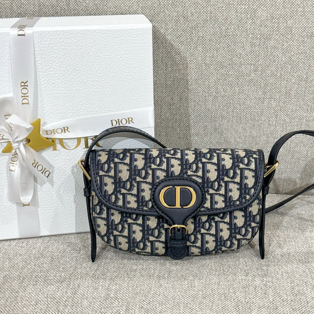 디올 Dior New Bobby Bag Oblique Jacquard Blue 21cm
