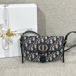 디올 Dior New Bobby Bag Oblique Jacquard Blue 21cm