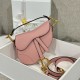 디올 Dior Mini Saddle Bag with Strap pink 19cm