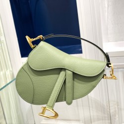 디올 Dior Mini Saddle Bag with Strap green 19cm