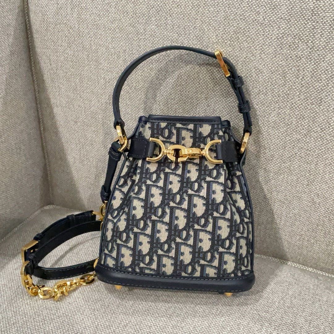 디올 Dior C'est Dior Bag Oblique Jacquard Blue 17cm