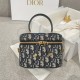 디올 Dior CD Vanity Bag Oblique Jacquard Blue 16cm