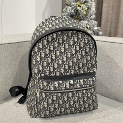 디올 Dior Rider Backpack Oblique Jacquard Blue 30cm