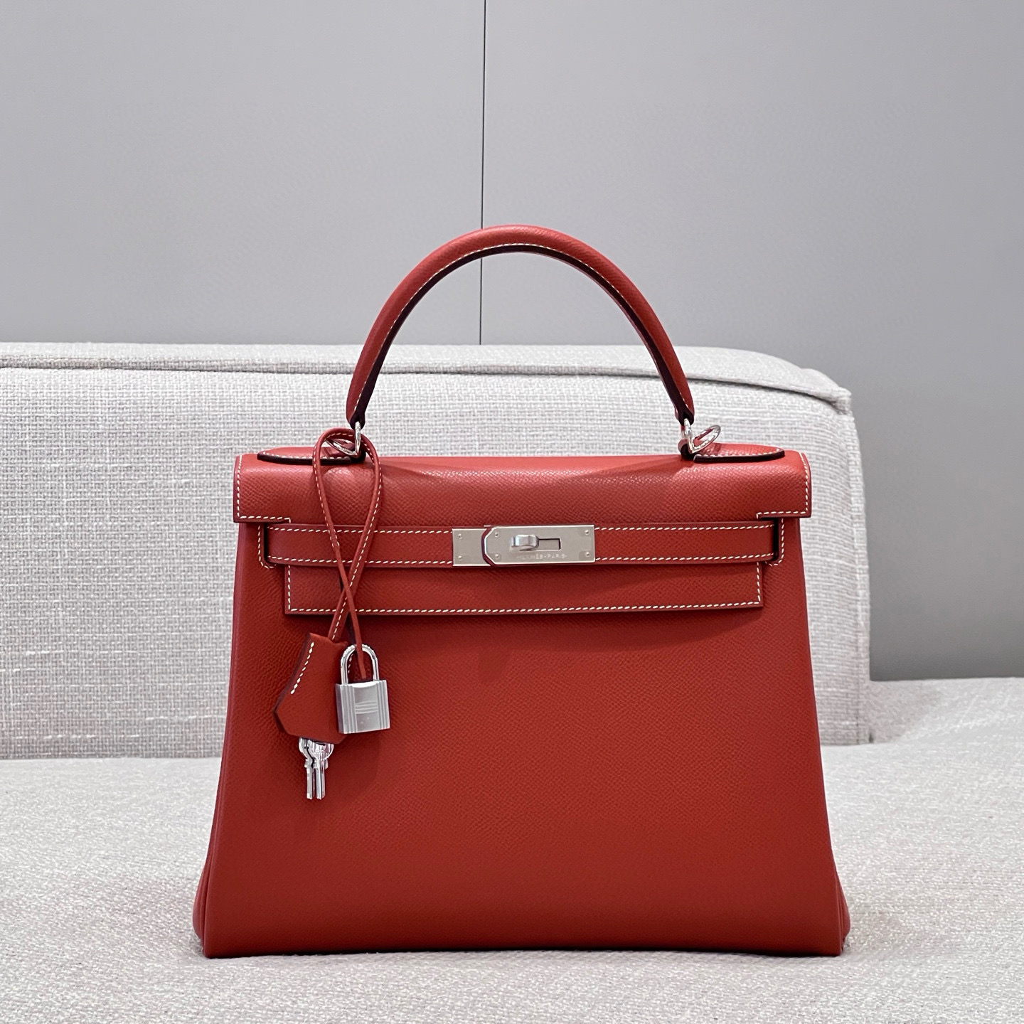 에르메스 Hermes Kelly 28 Epsom 36 Brique/silver