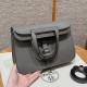 에르메스 Hermes Halzan 25cm clemence 0L Girs Meyer/silver