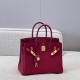 에르메스 Hermes Brikin 30cm Swift K1 Rouge grenat/gold