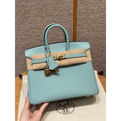 에르메스 Hermes Birkin 25cm Togo 3P Blue atoll/gold