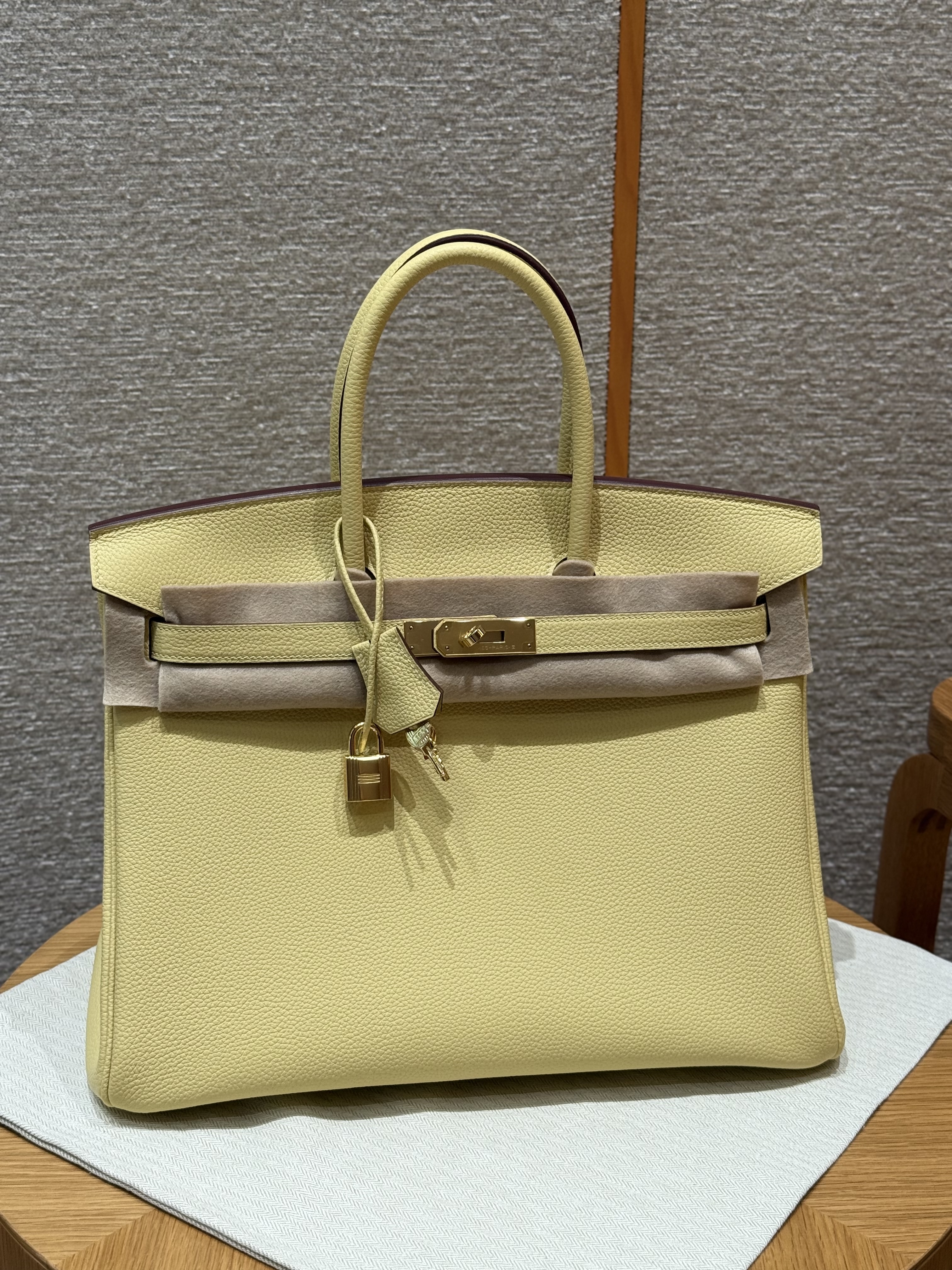 에르메스 Hermes Birkin 30cm Togo 1Z Jaune Poussin/gold