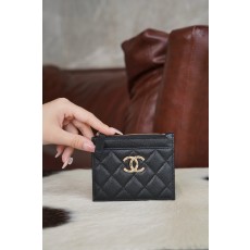 샤넬 Chanel 24S Zipped Card Holder Black 11CM