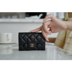 샤넬 Chanel Classic Flap Card Holder Black gold 11.5cm