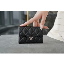 샤넬 Chanel Classic Flap Card Holder Black silver 11.5cm