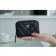 샤넬 Chanel Classic Zipped Coin Purse Black silver 11cm