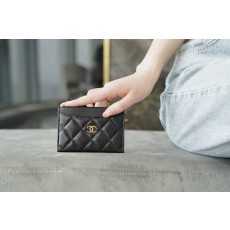샤넬 Chanel Classic Card Holder Black gold 11.5cm