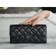 샤넬 Chanel Classic Long Flap Wallet Black silver 19.5cm