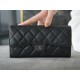 샤넬 Chanel Classic Long Flap Wallet Black silver 19.5cm
