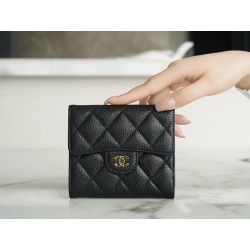 샤넬 Chanel Classic Small Flap Wallet Black gold 11.5cm