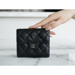샤넬 Chanel Classic Small Flap Wallet Black silver 11.5cm