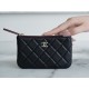 샤넬 Chanel Classic Small Zipped Pouch Black gold 15cm