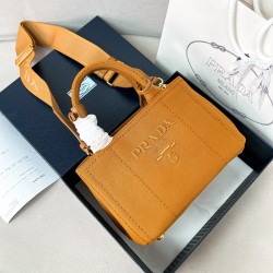 프라다 Prada 1BA378 코튼 캔버스 미니 핸드백 22cm
