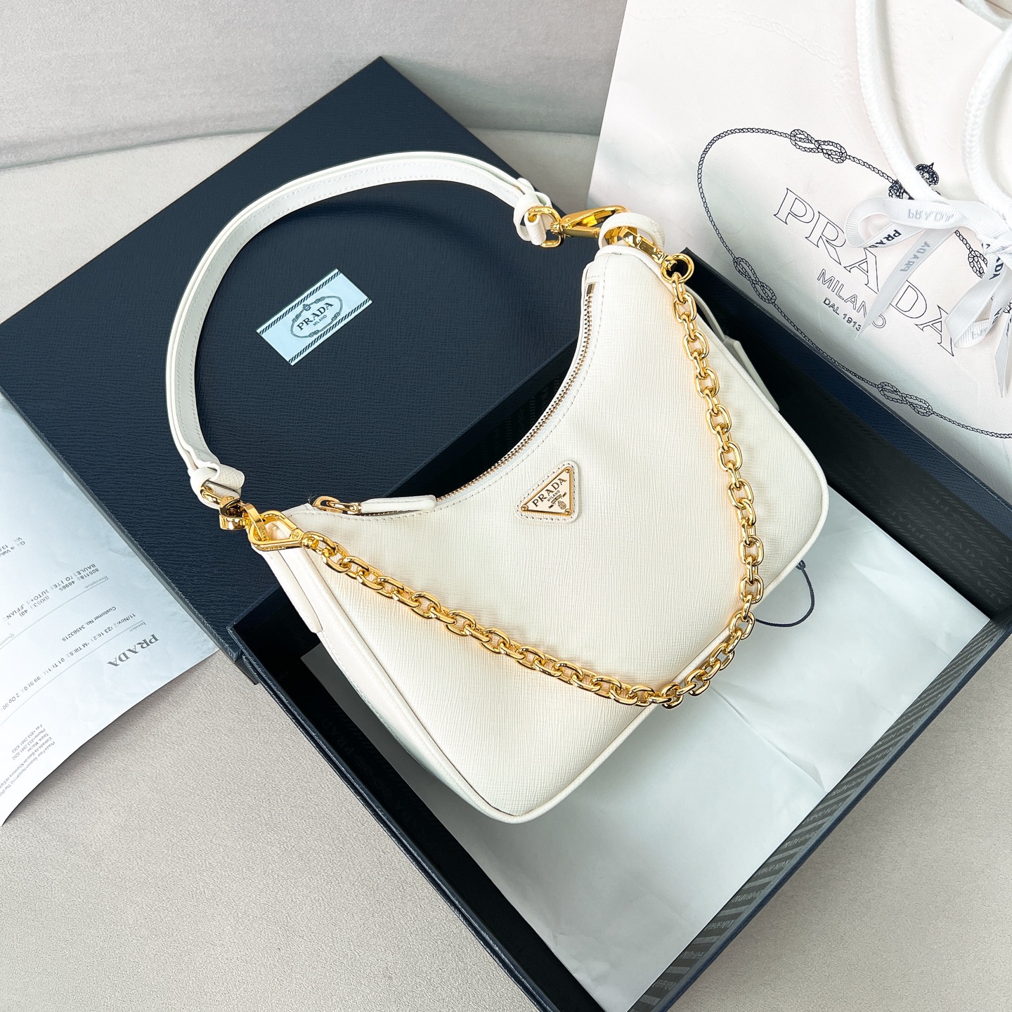 프라다 Prada 1BC204 리에디션 가죽 미니백 22cm