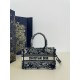 디올 Dior Mini Dior Book Tote Blue Reverse 21.5cm