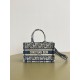 디올 Dior Mini Dior Book Tote Oblique Jacquard Light Blue 21.5cm