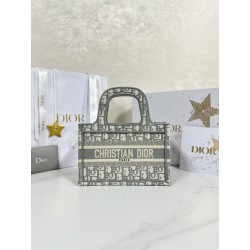 디올 Dior Mini Dior Book Tote Oblique Jacquard grey 22.5cm