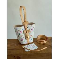 루이비통 M13089 Louis Vuitton x Murakami Takashi All in BB Multicolor White19CM