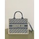 디올 Dior Medium Dior Book Tote Blue Oblique Chambray 36.5cm