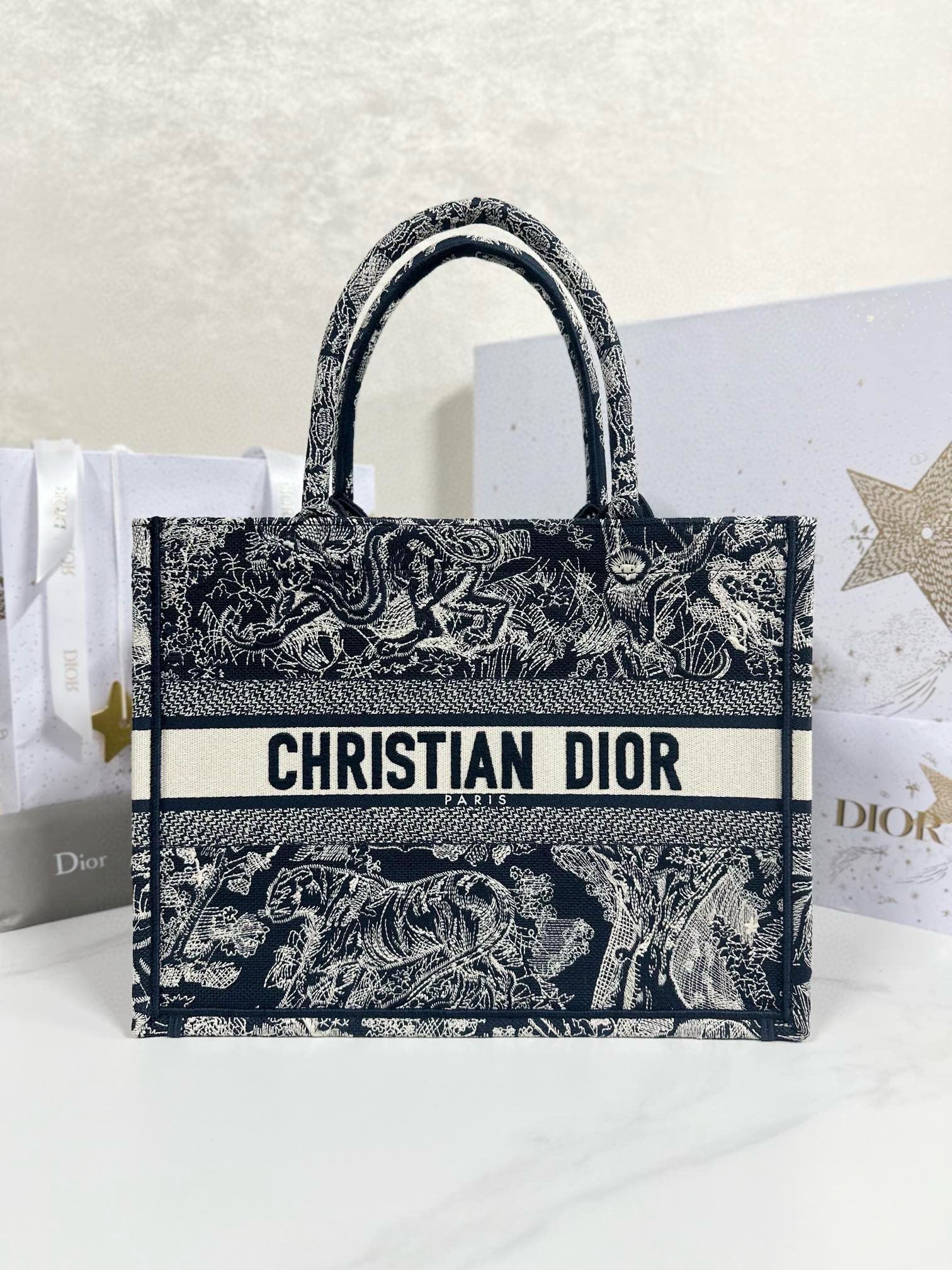 디올 Dior Medium Dior Book Tote Blue Reverse 36.5cm