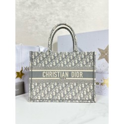 디올 Dior Medium Dior Book Tote  Oblique Jacquard Grey 36.5cm