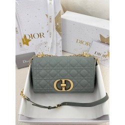디올 Dior Medium Dior Caro Bag Blue 25.5cm
