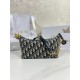 디올 Dior Diorstar Hobo Bag with Chain Dark Blue Oblique 28.5cm