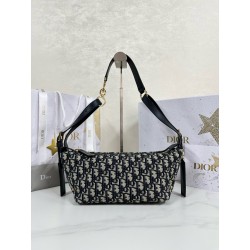 디올 Dior Small D-Journey Bag Oblique Jacquard Blue  25.5cm
