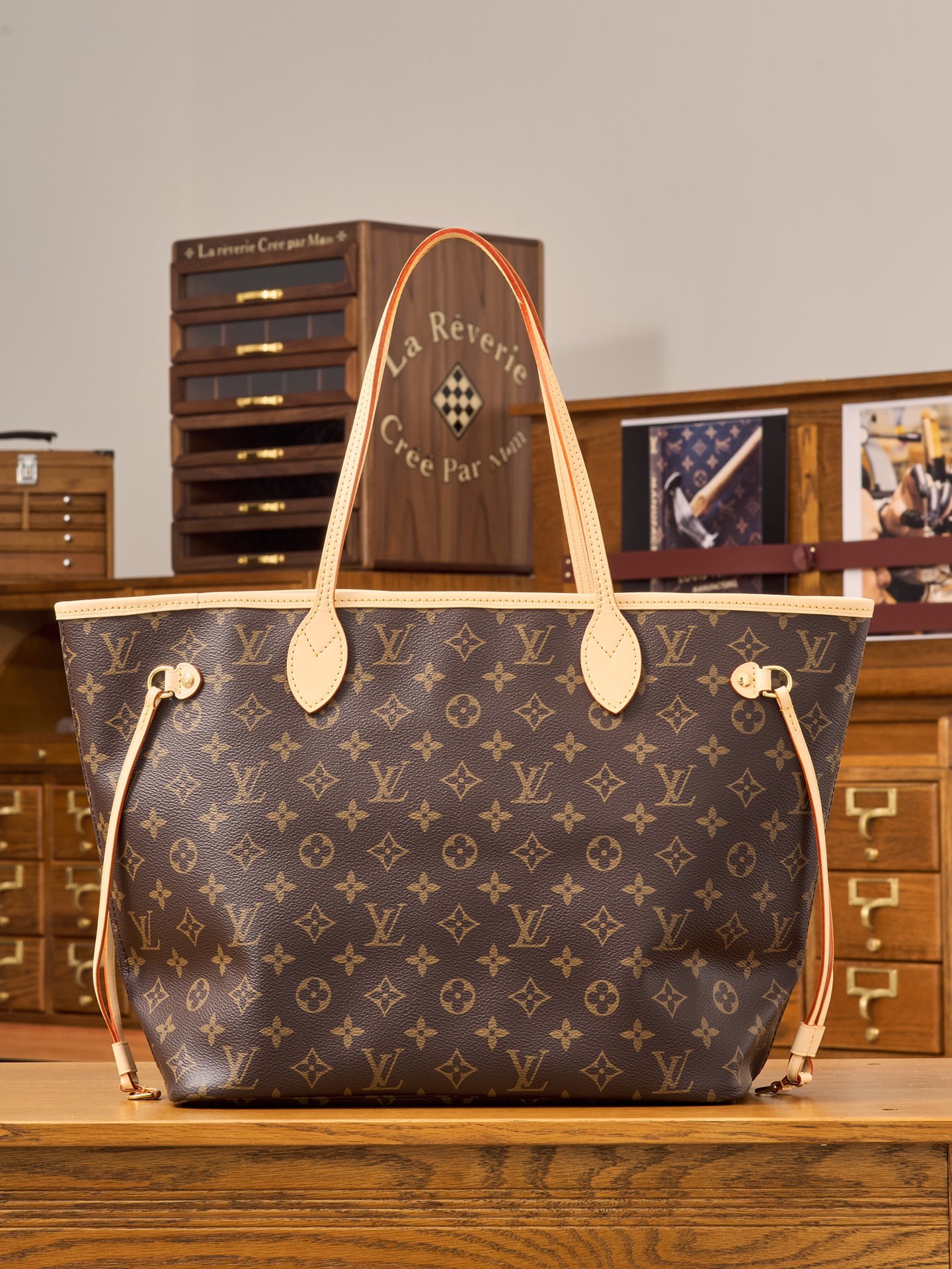 루이비통 Louis Vuitton M41178 Neverfull MM Monogram Pivoine 32CM