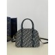 디올 Dior Large D-Vibe Bowling Bag Oblique Jacquard Blue 31cm