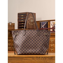 루이비통 Louis Vuitton N41358 Neverfull MM Damier Ebene Cerise Red 32CM