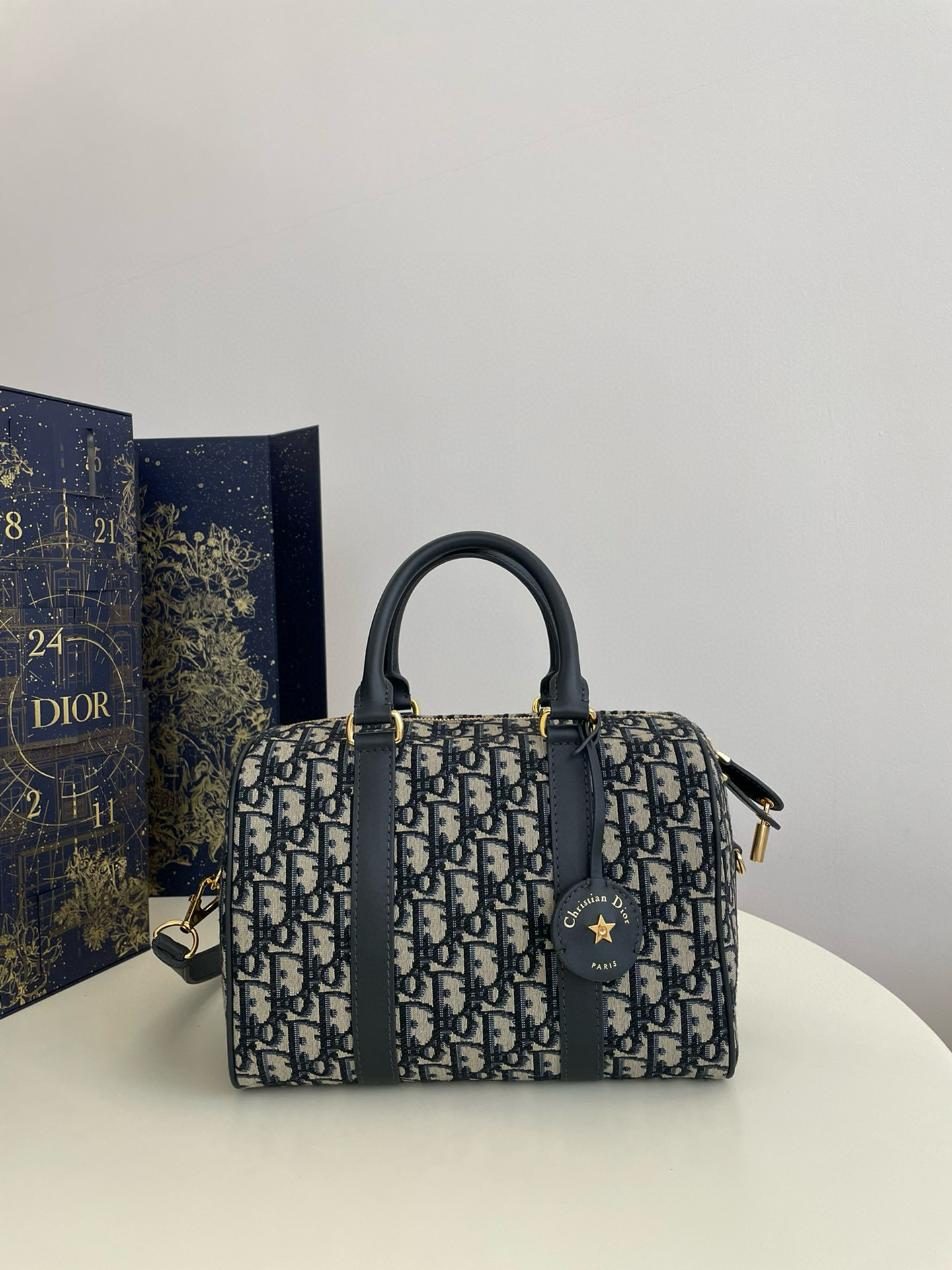 디올 Dior Groove 25 Bag Oblique Jacquard Blue 25cm