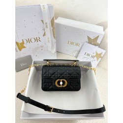디올 Dior Mini Dior Jolie Top Handle Bag Black 19cm