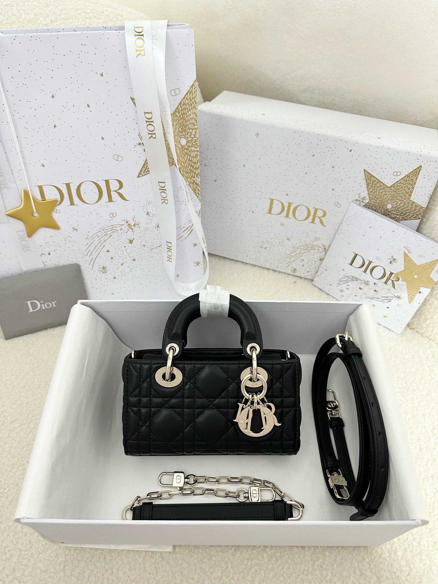 디올 Dior Lady D-Joy Micro Bag Black 16cm