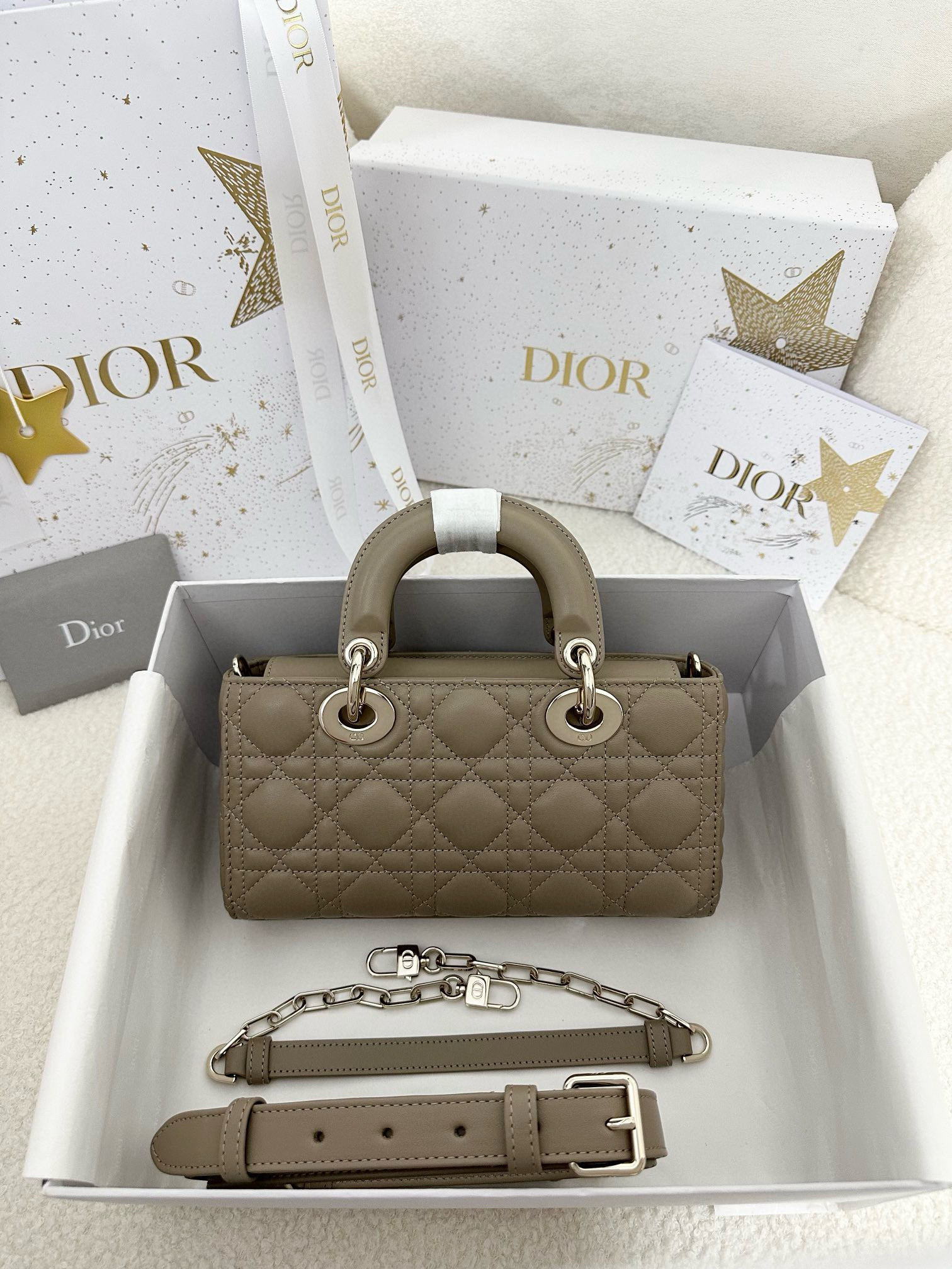 디올 Dior Small Lady D-Joy Bag Apricot 22cm