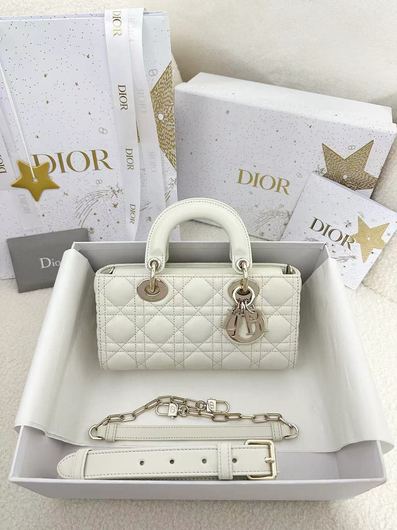 디올 Dior Small Lady D-Joy Bag White 22cm