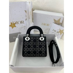 디올 Dior Mini Lady Dior Bag Black 17cm