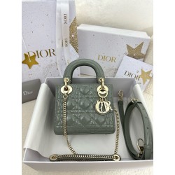 디올 Dior Mini Lady Dior Bag grey 17cm