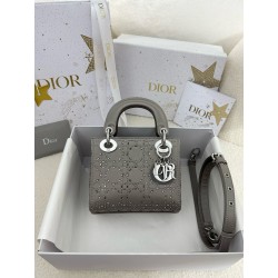 디올 Dior Mini Lady Dior Bag grey 17cm